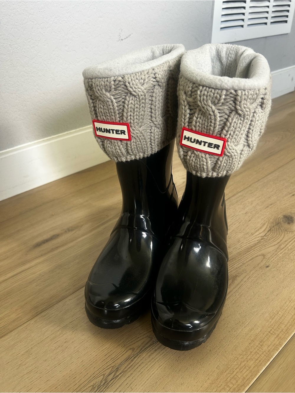 Hunter Boots Original Short Gloss Rainboots Black Size 5